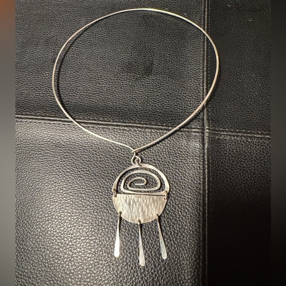 VTG HAMMOND Silver Pendant Necklace